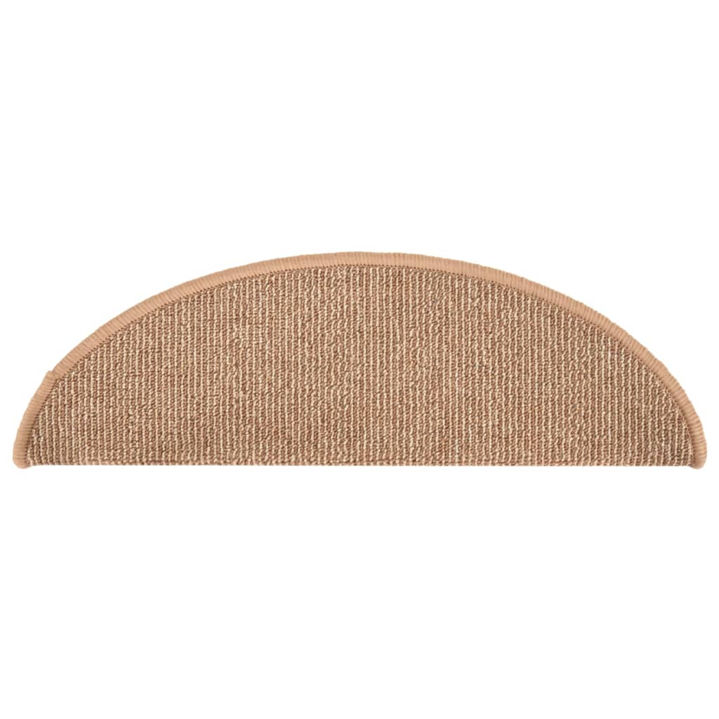 Stair Mats 15 pcs 56x17x3 cm Light Brown Half Round
