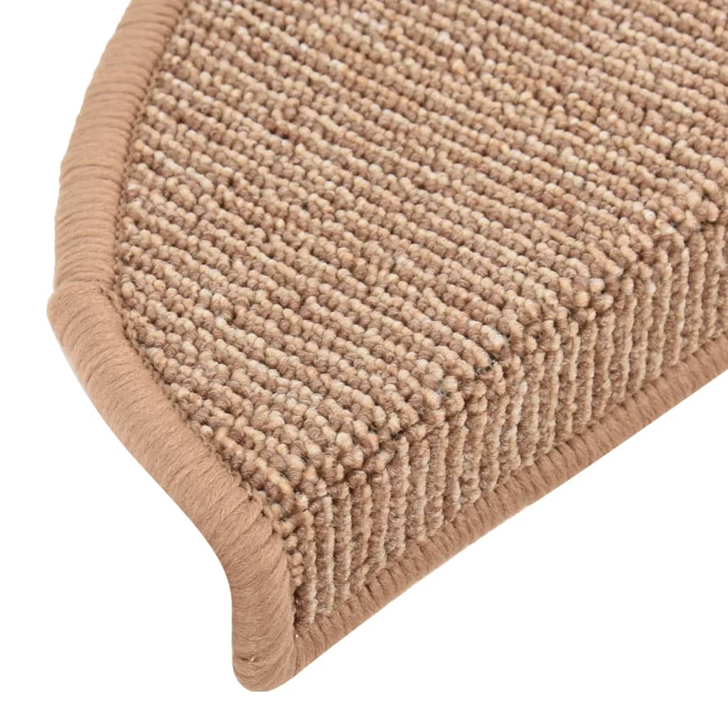 Stair Mats 15 pcs 56x17x3 cm Light Brown Half Round