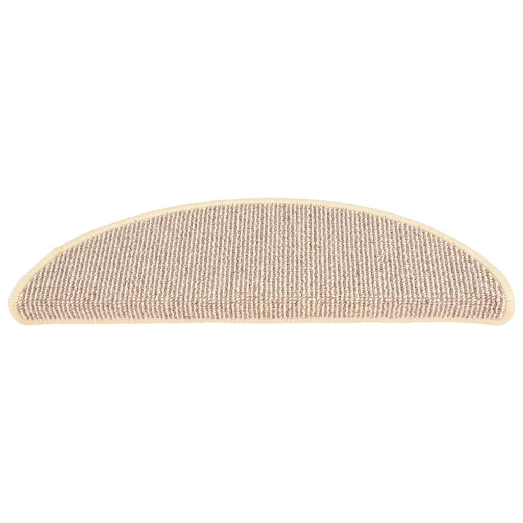 Stair Mats 15 pcs 56x17x3 cm White and Brown Half Round