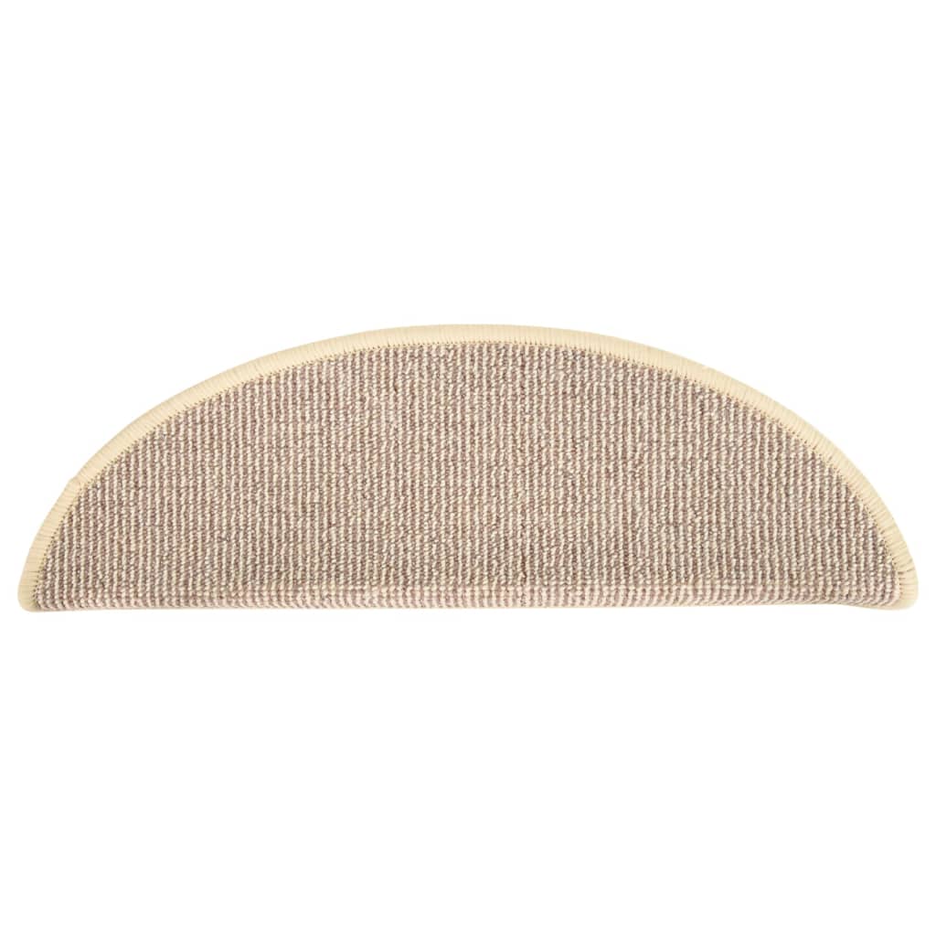 Stair Mats 15 pcs 56x17x3 cm White and Brown Half Round