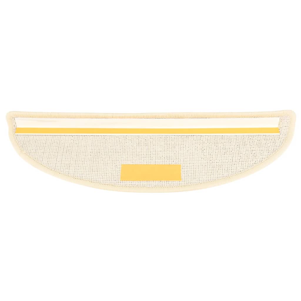 Stair Mats 15 pcs 56x17x3 cm White and Brown Half Round