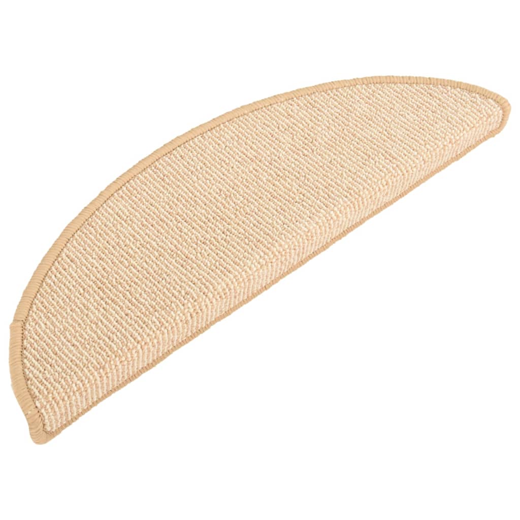 Stair Mats 15 pcs 56x17x3 cm Cream Half Round