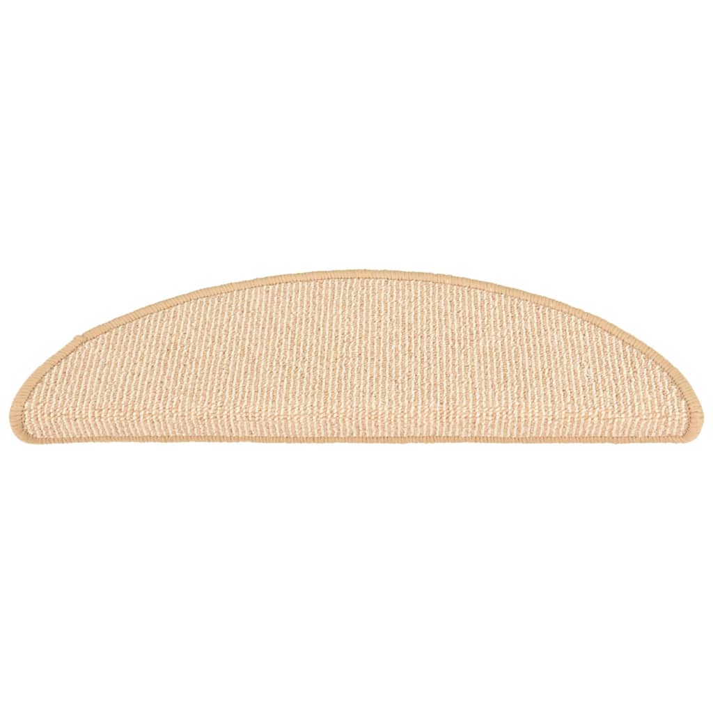 Stair Mats 15 pcs 56x17x3 cm Cream Half Round