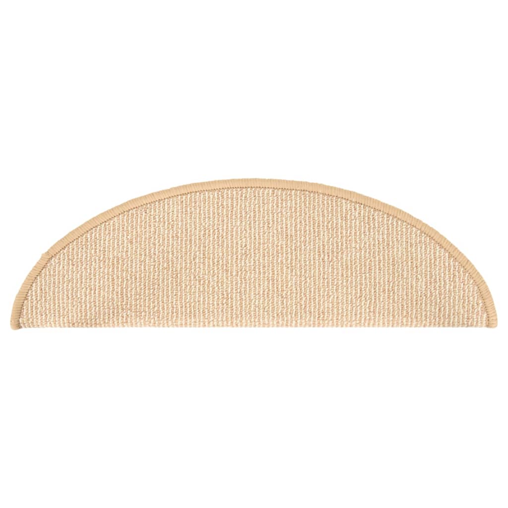 Stair Mats 15 pcs 56x17x3 cm Cream Half Round