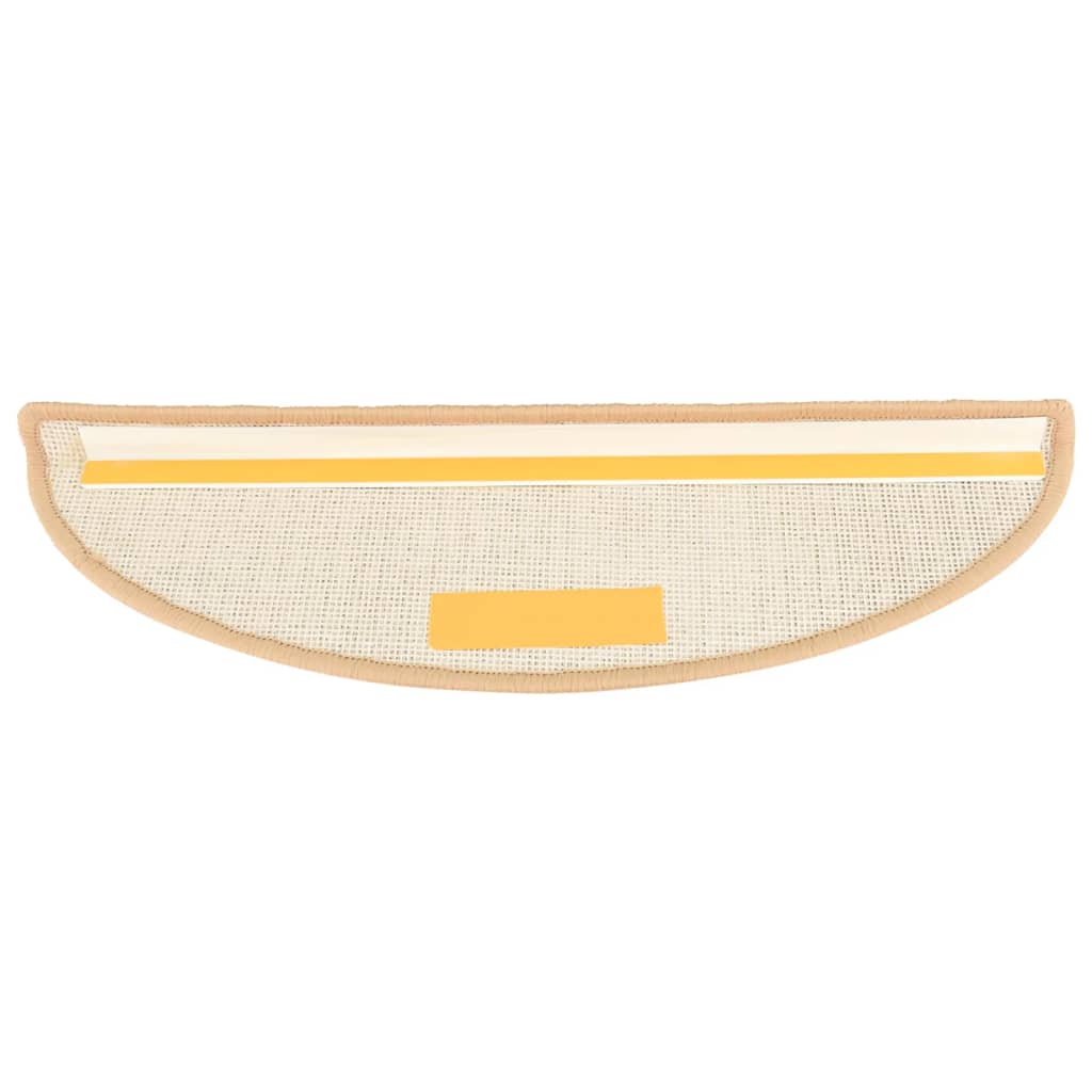Stair Mats 15 pcs 56x17x3 cm Cream Half Round