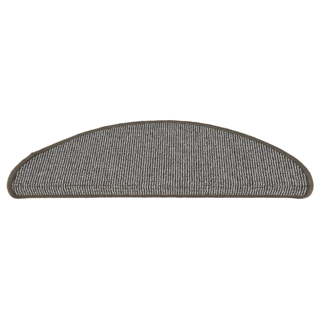 Stair Mats 15 pcs 65x21x4 cm Grey Half Round Large