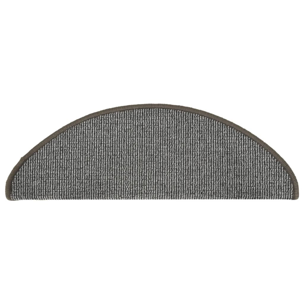 Stair Mats 15 pcs 65x21x4 cm Grey Half Round Large