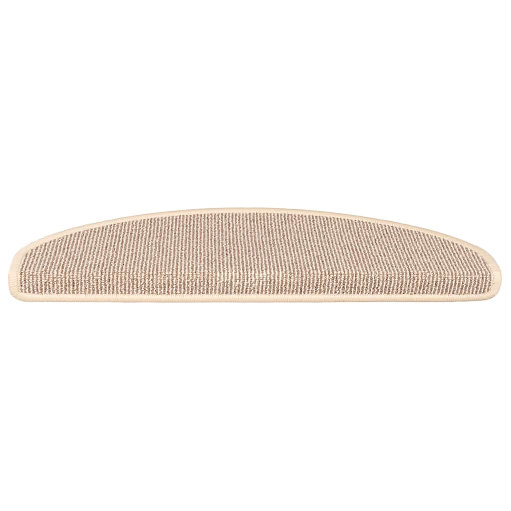 Stair Mats 15 pcs 65x21x4 cm White and Brown Half Round Large