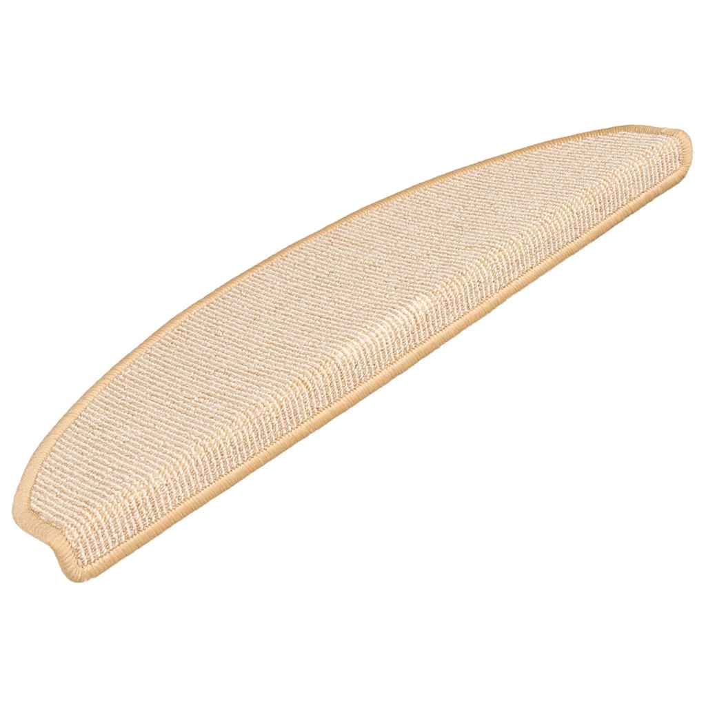 Stair Mats 15 pcs 65x21x4 cm Cream Half Round Large