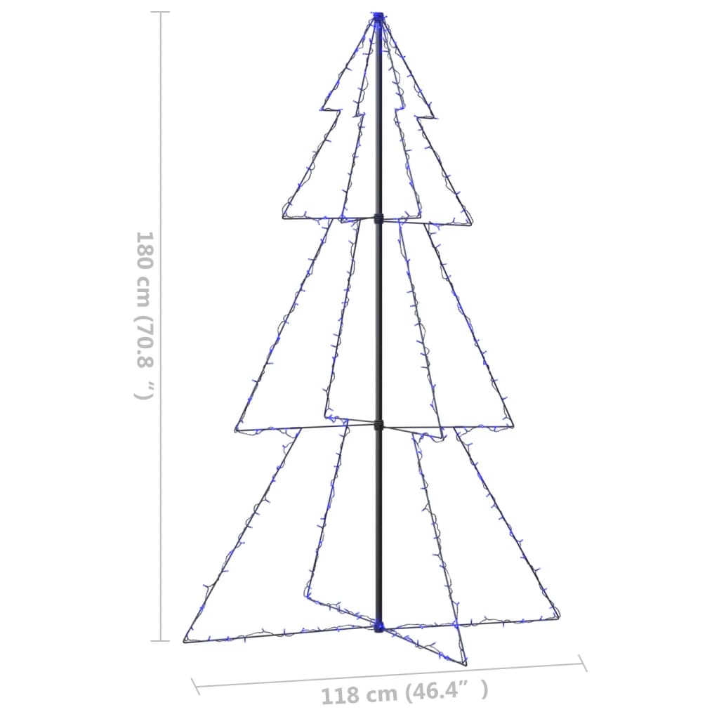 vidaXL Christmas Cone Tree 240 LEDs Indoor and Outdoor 118x180 cm