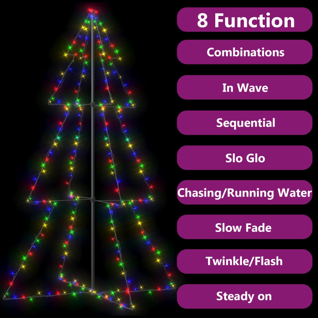 vidaXL Christmas Cone Tree 240 LEDs Indoor and Outdoor 118x180 cm