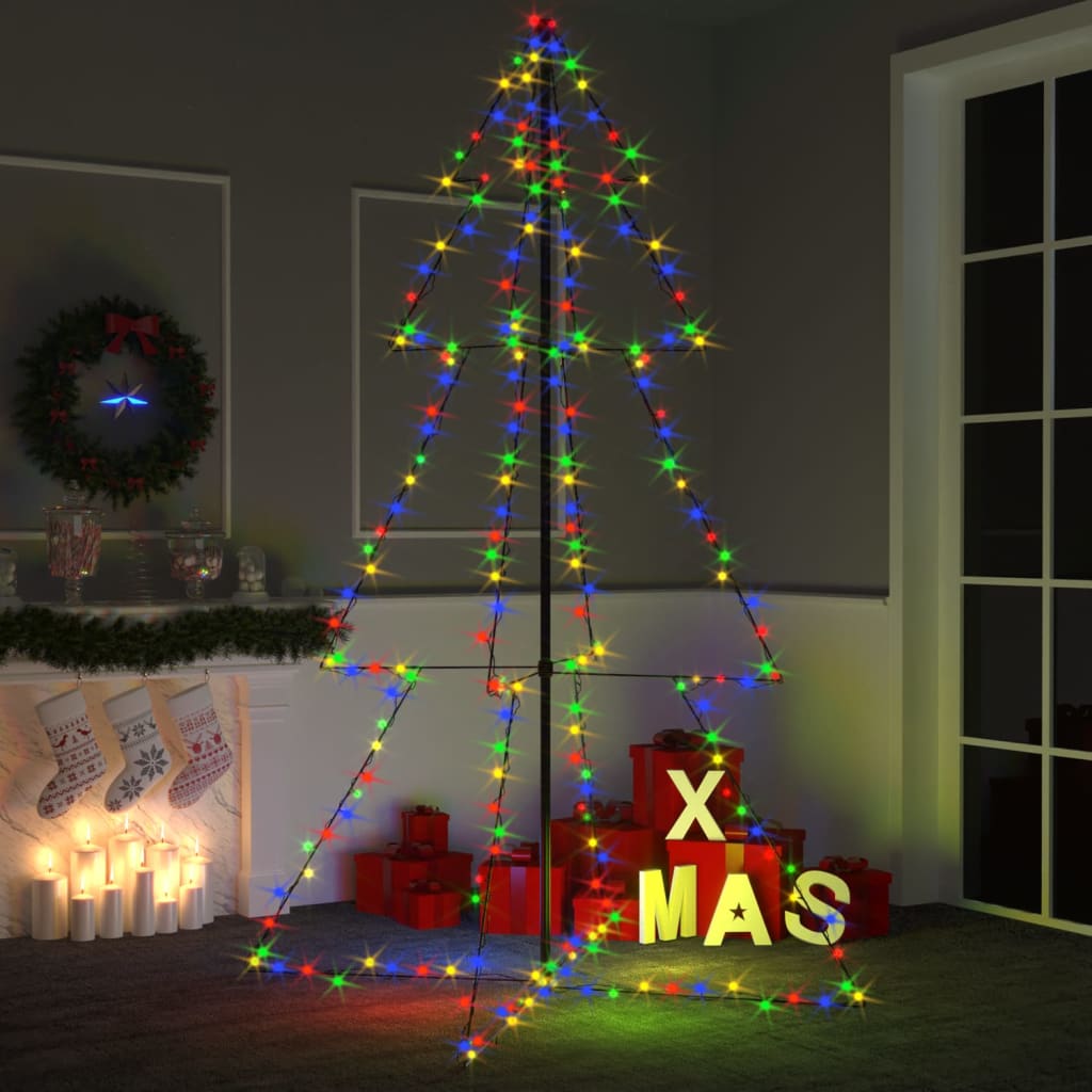 vidaXL Christmas Cone Tree 240 LEDs Indoor and Outdoor 118x180 cm