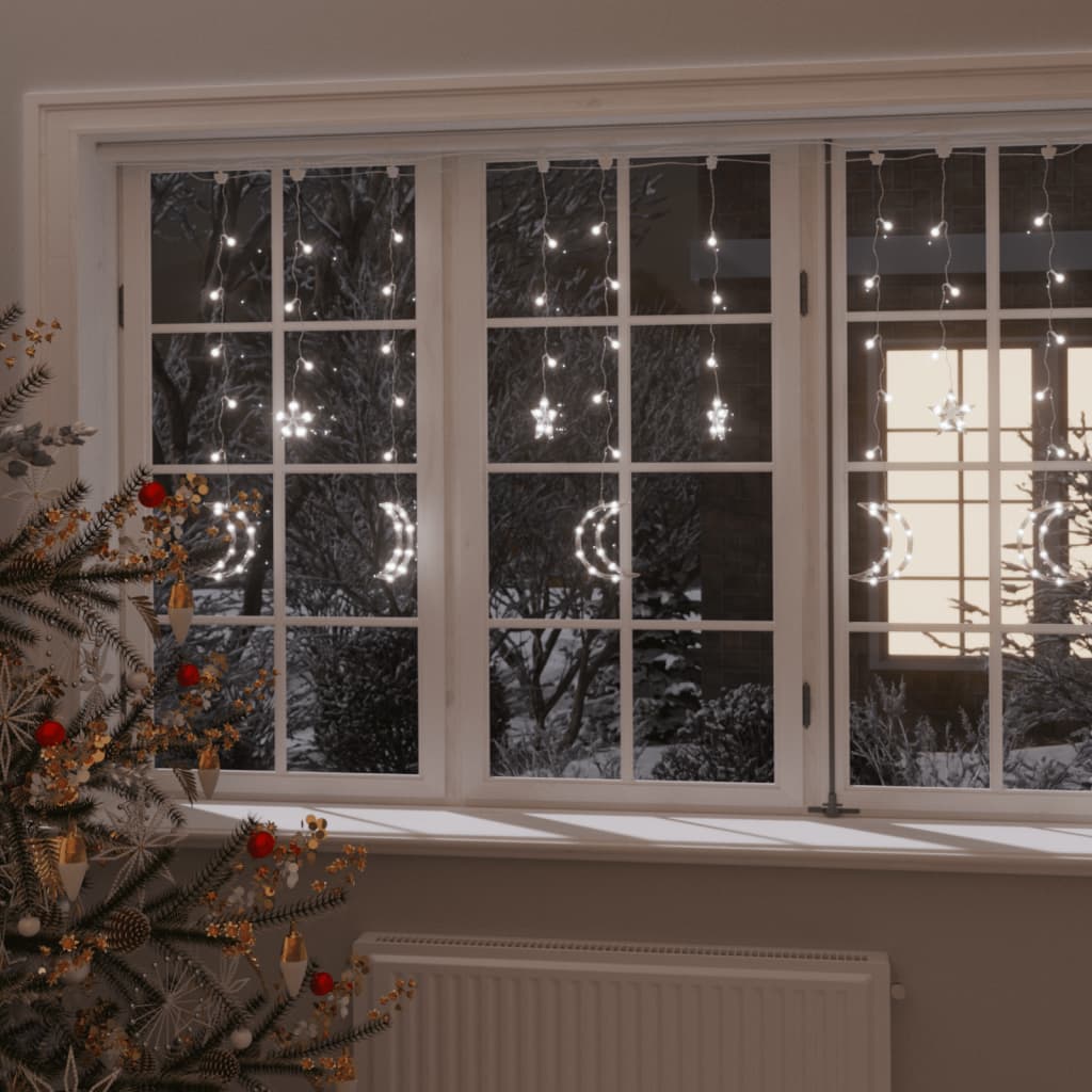 Ster en Maan Kerstverlichting Afstandsbediening 345 LED Koud Wit