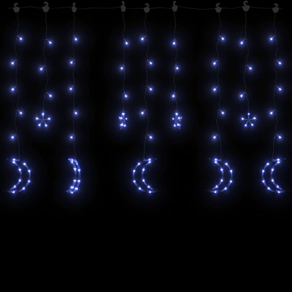 Guirlande Lumineuse Étoile et Lune Télécommande 345 LED Bleu