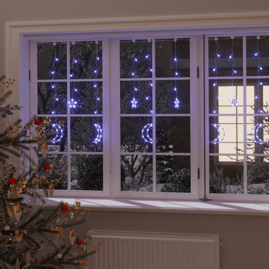 Ster en Maan Kerstverlichting Afstandsbediening 345 LED Blauw