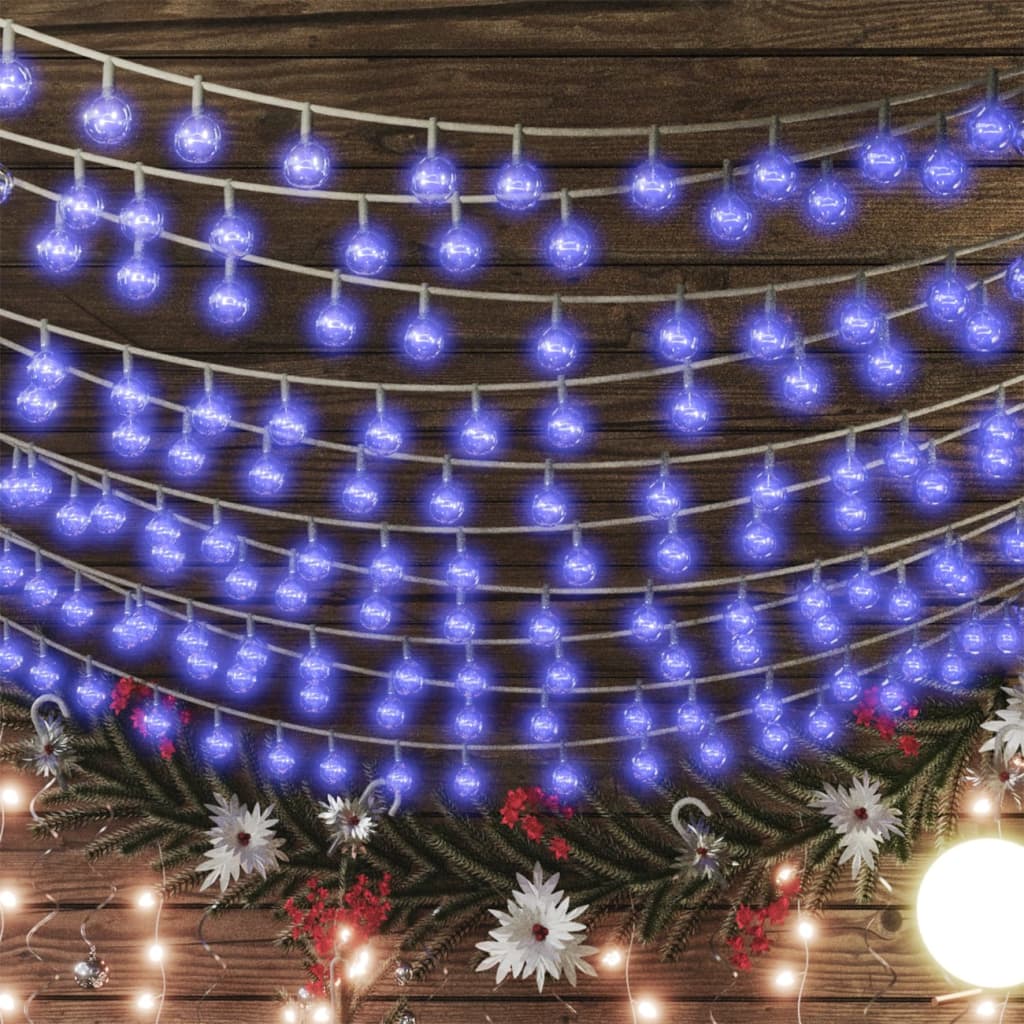 vidaXL Globe Fairy String Lights 20m 200 LED Blue 8 Function