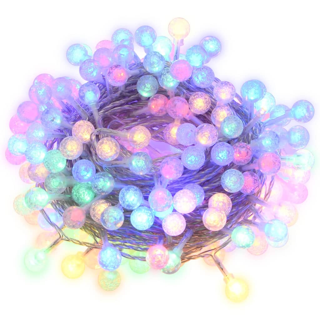 vidaXL Globe Fairy String Lights 20m 200 LED Colourful 8 Function