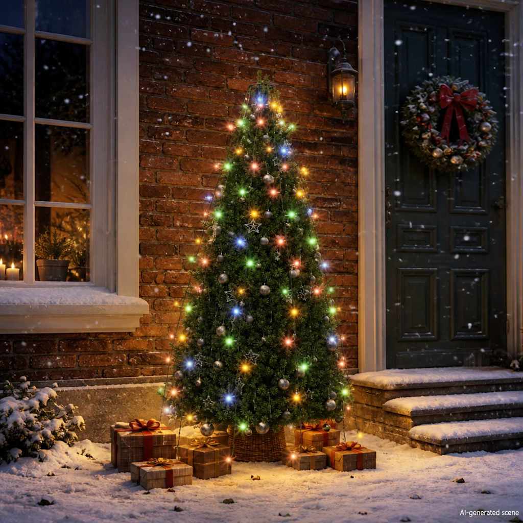 Christmas Tree Net Lights with 150 LEDs Colourful 150 cm