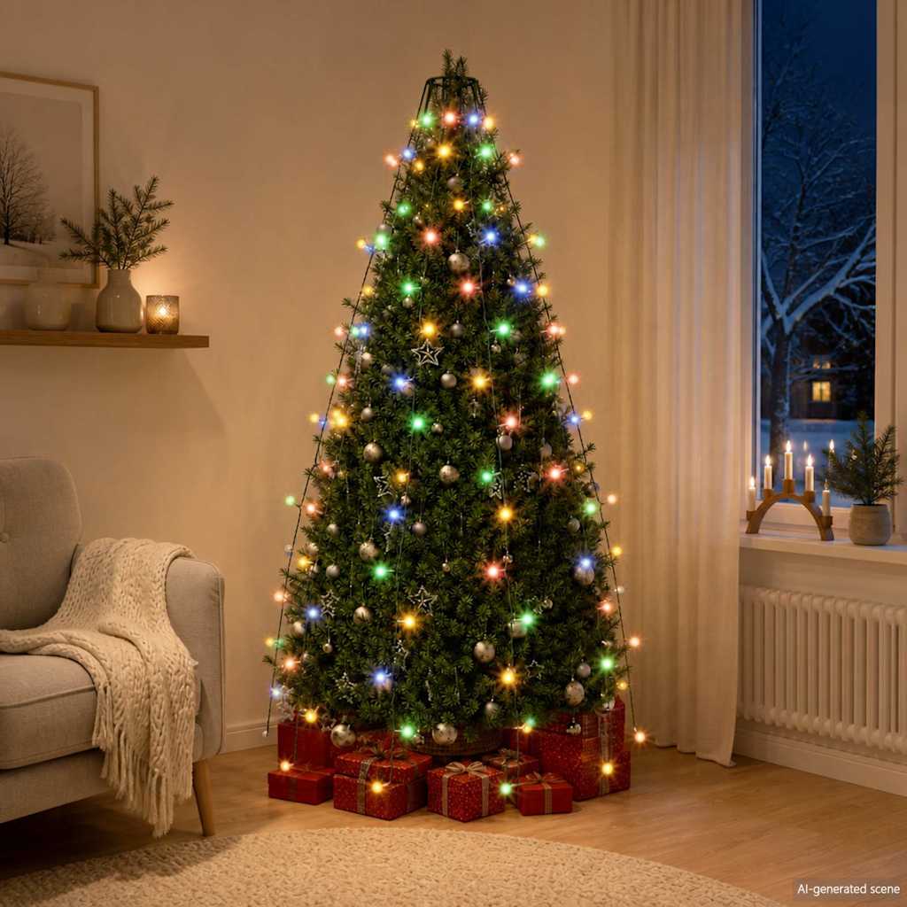 Christmas Tree Net Lights with 150 LEDs Colourful 150 cm