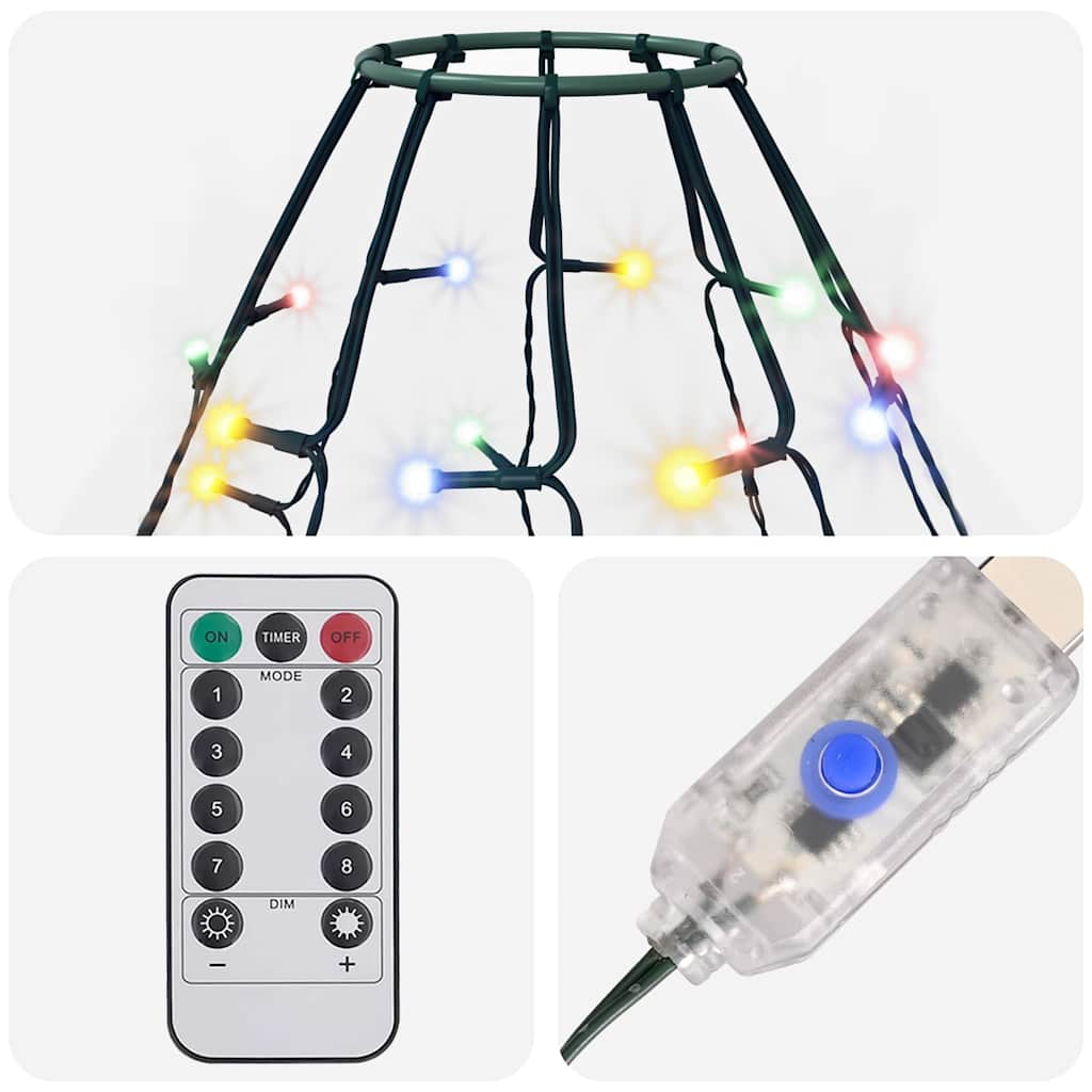 Christmas Tree Net Lights with 180 LEDs Colourful 180 cm