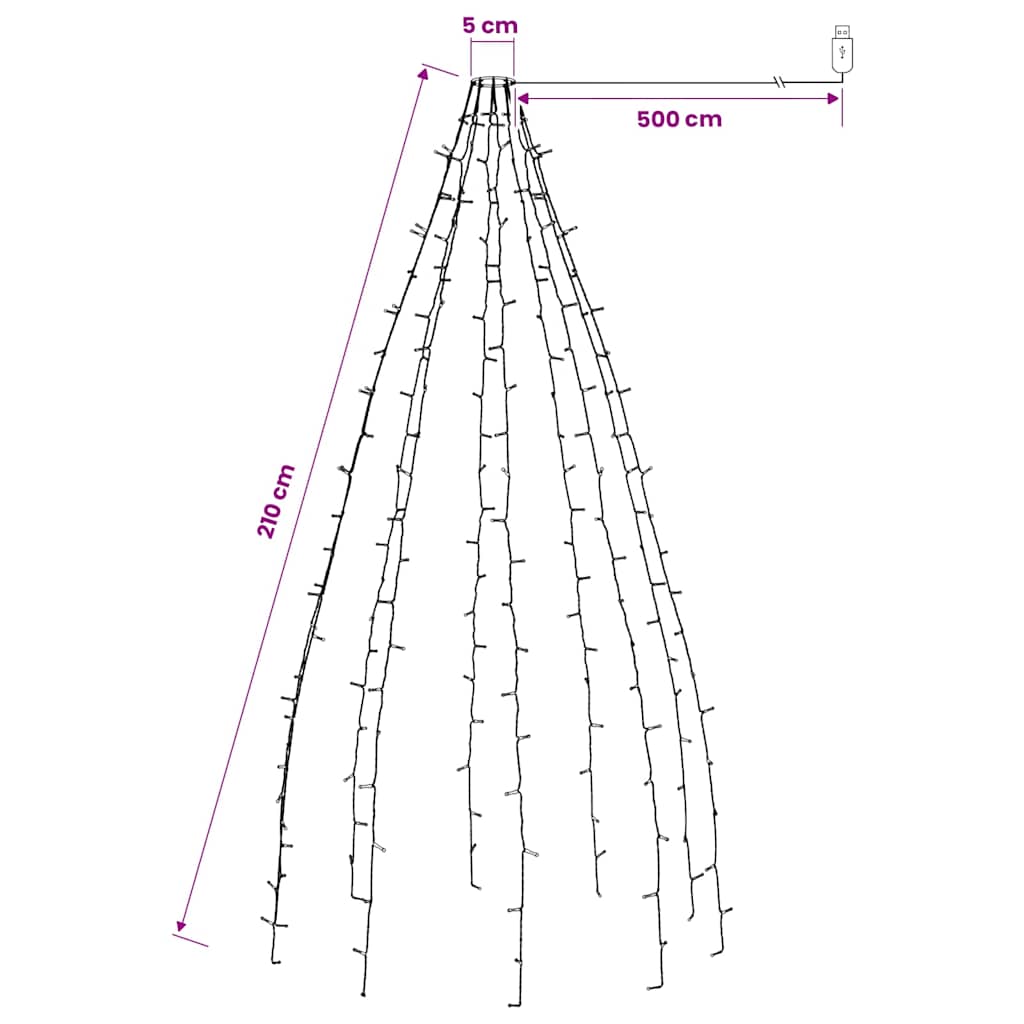 Christmas Tree Net Lights with 210 LEDs Cold White 210 cm