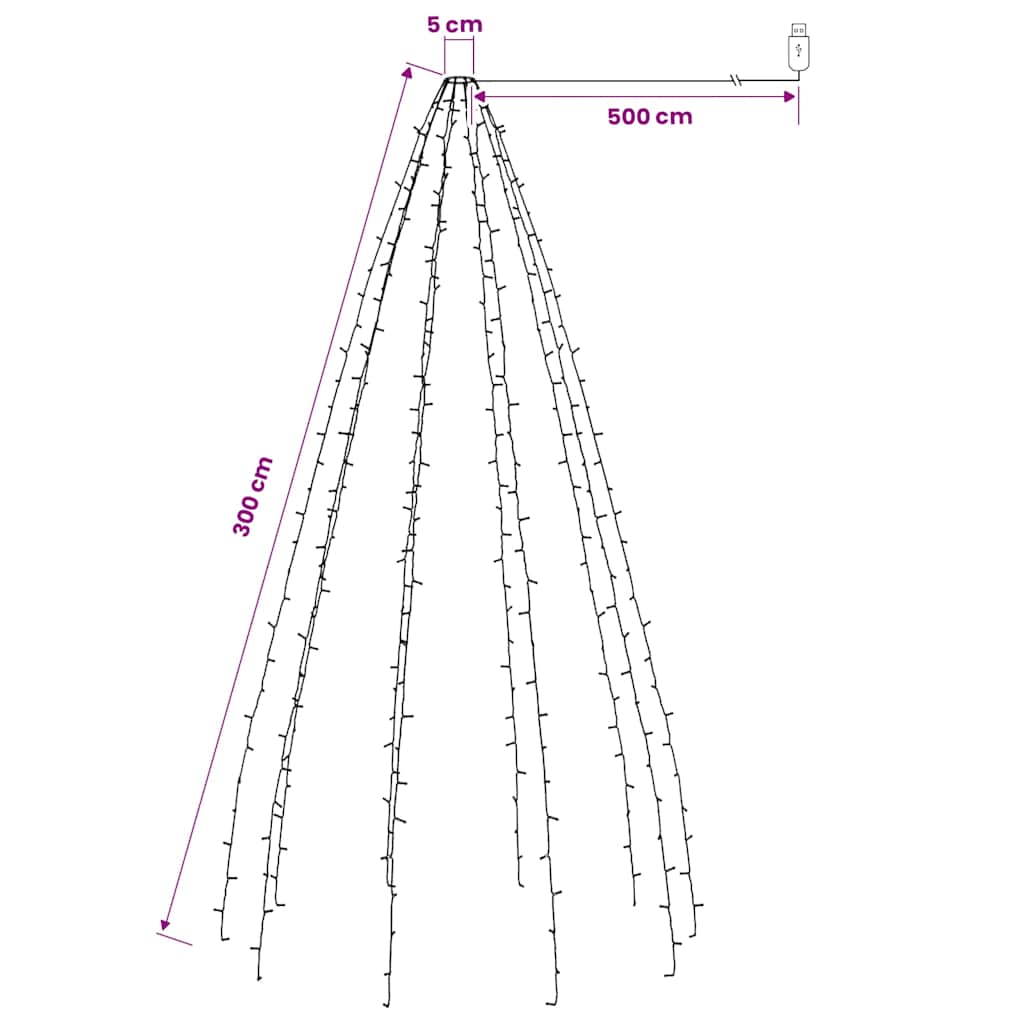 Tree Light | Colourful | PVC | Extra Tall | Colourful