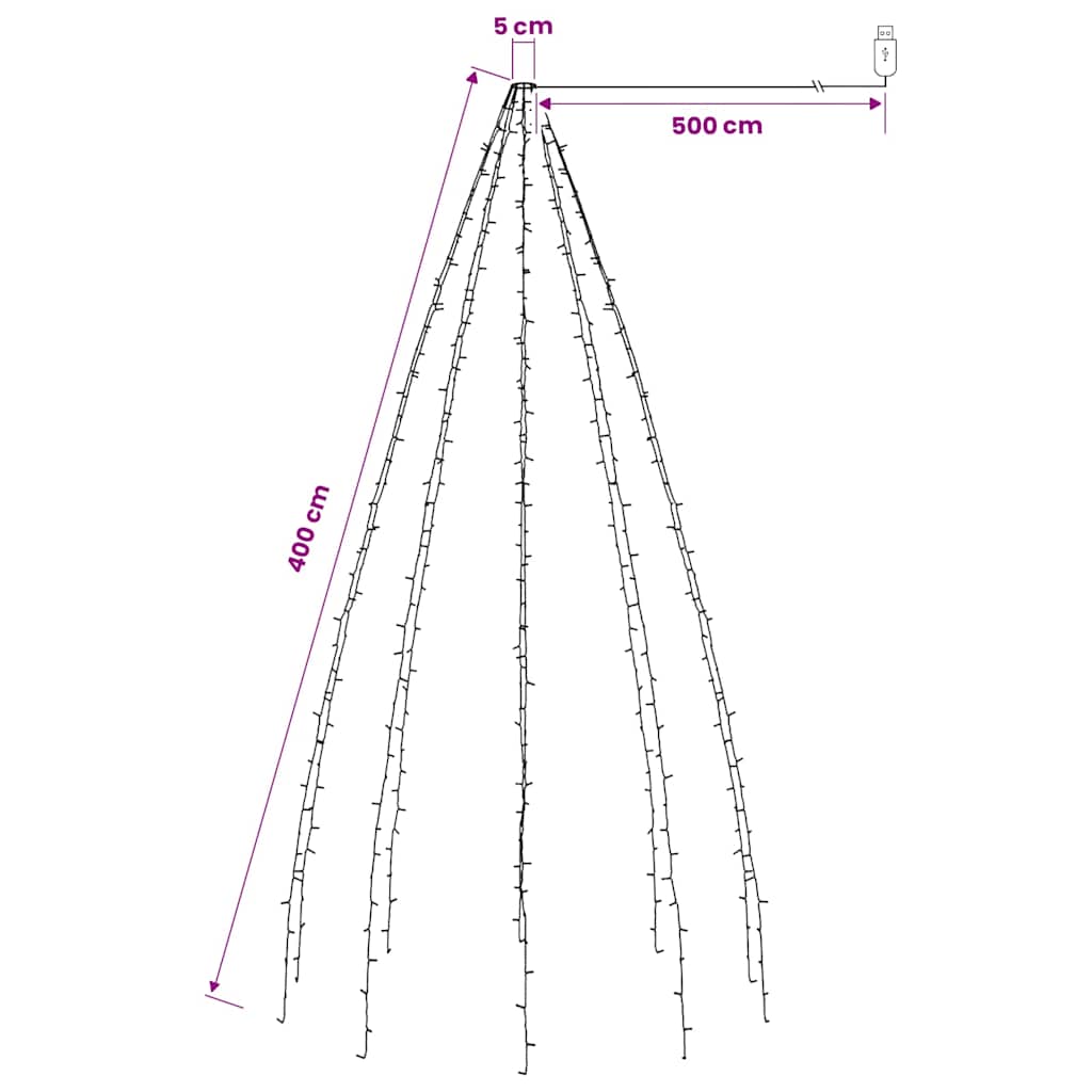 Tree Light | Cold White, Dark Green | PVC | Suitable for 4m trees