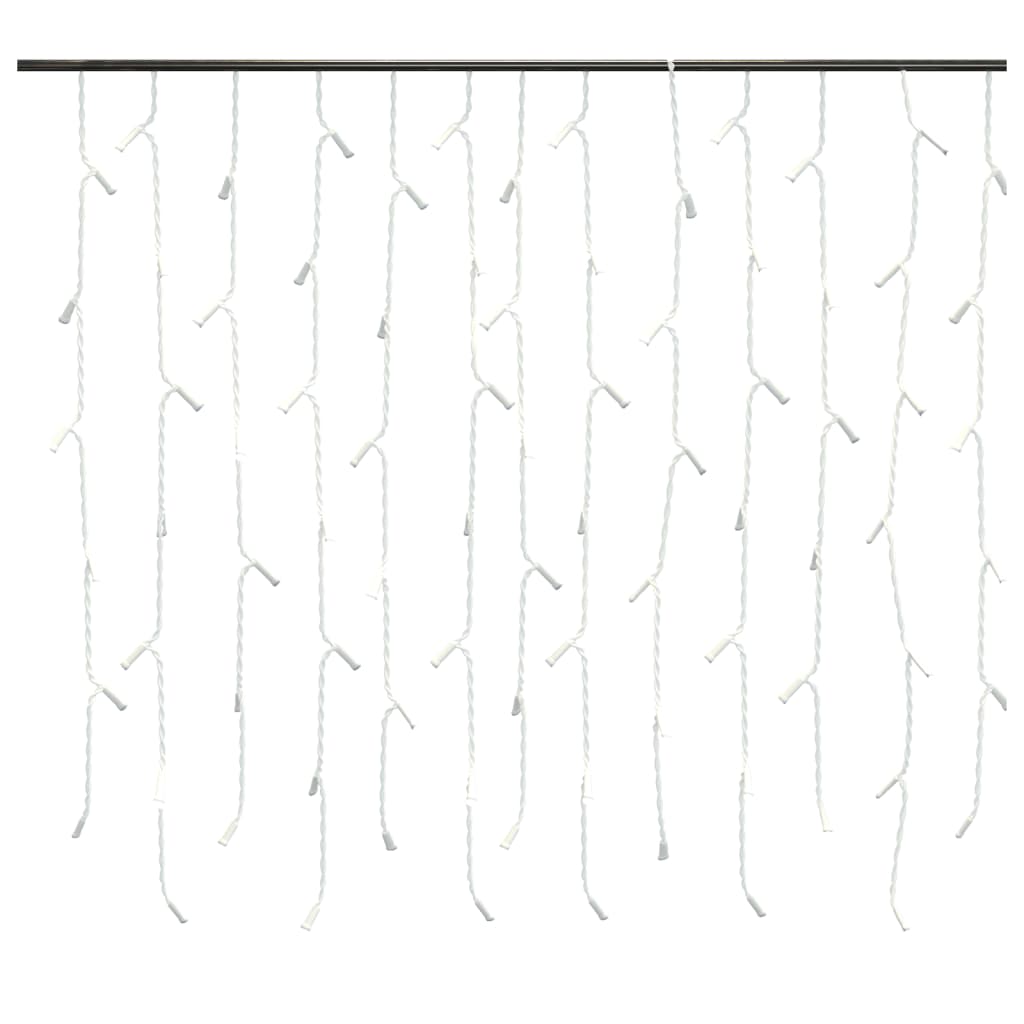 vidaXL LED Curtain Icicle Lights 10m 400 LED Warm White 8 Function