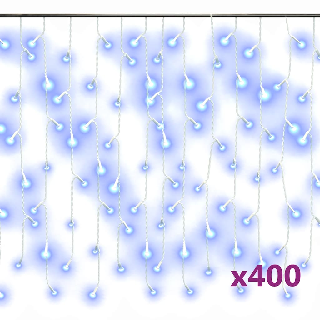 LED Curtain Icicle Lights 10m 400 LED Blue 8 Function