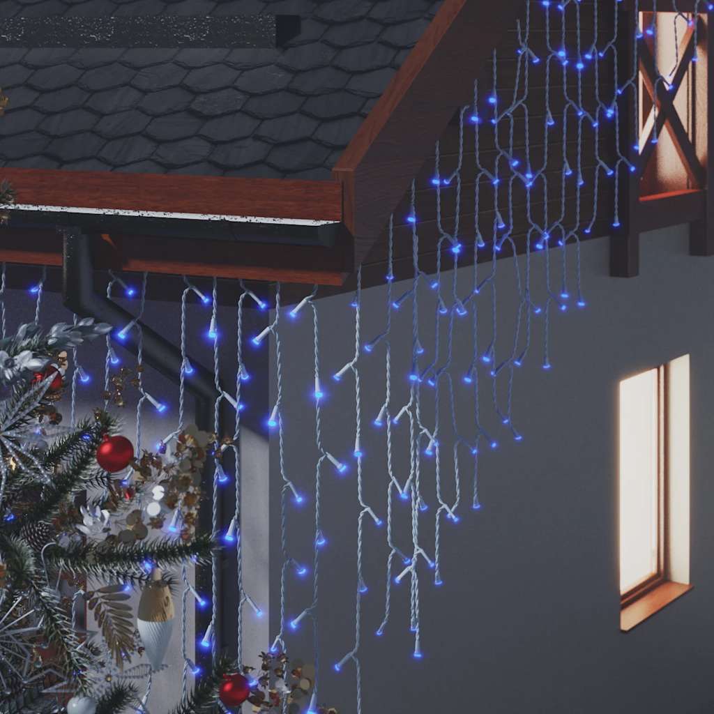 LED Curtain Icicle Lights 10m 400 LED Blue 8 Function