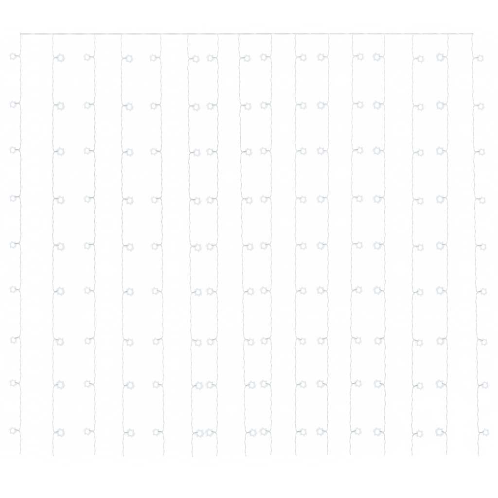 LED Curtain Fairy Lights 3x3m 300 LED Cold White 8 Function