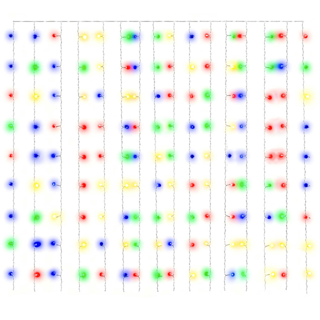 LED Curtain Fairy Lights 3x3m 300 LED Colourful 8 Function
