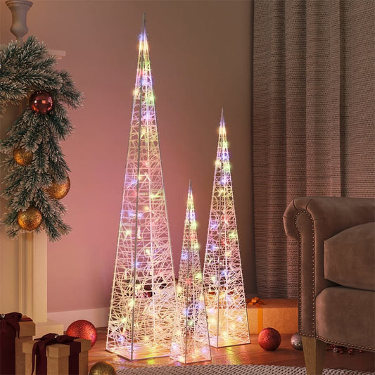 Set de Cônes de Lumière LED Décoratifs en Acrylique Multicolore 60/90/120cm