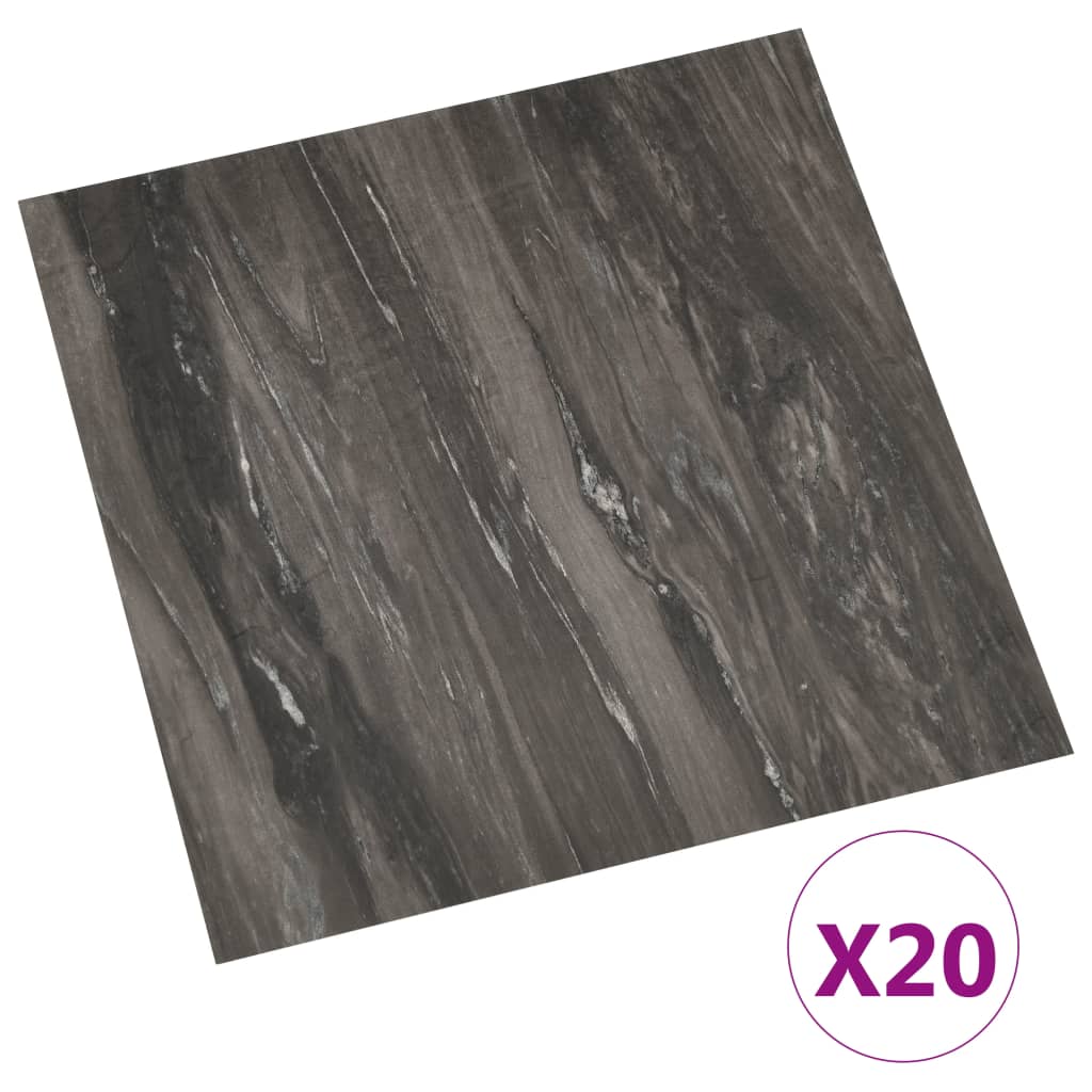 vidaXL Self-adhesive Flooring Planks 20 pcs PVC 1.86 m² Dark Grey