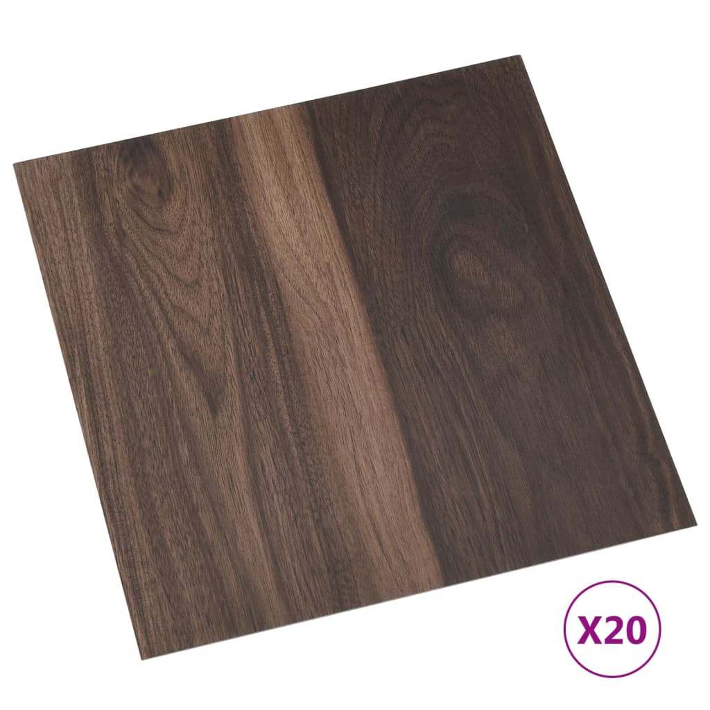 vidaXL Self-adhesive Flooring Planks 20 pcs PVC 1.86 m² Dark Brown