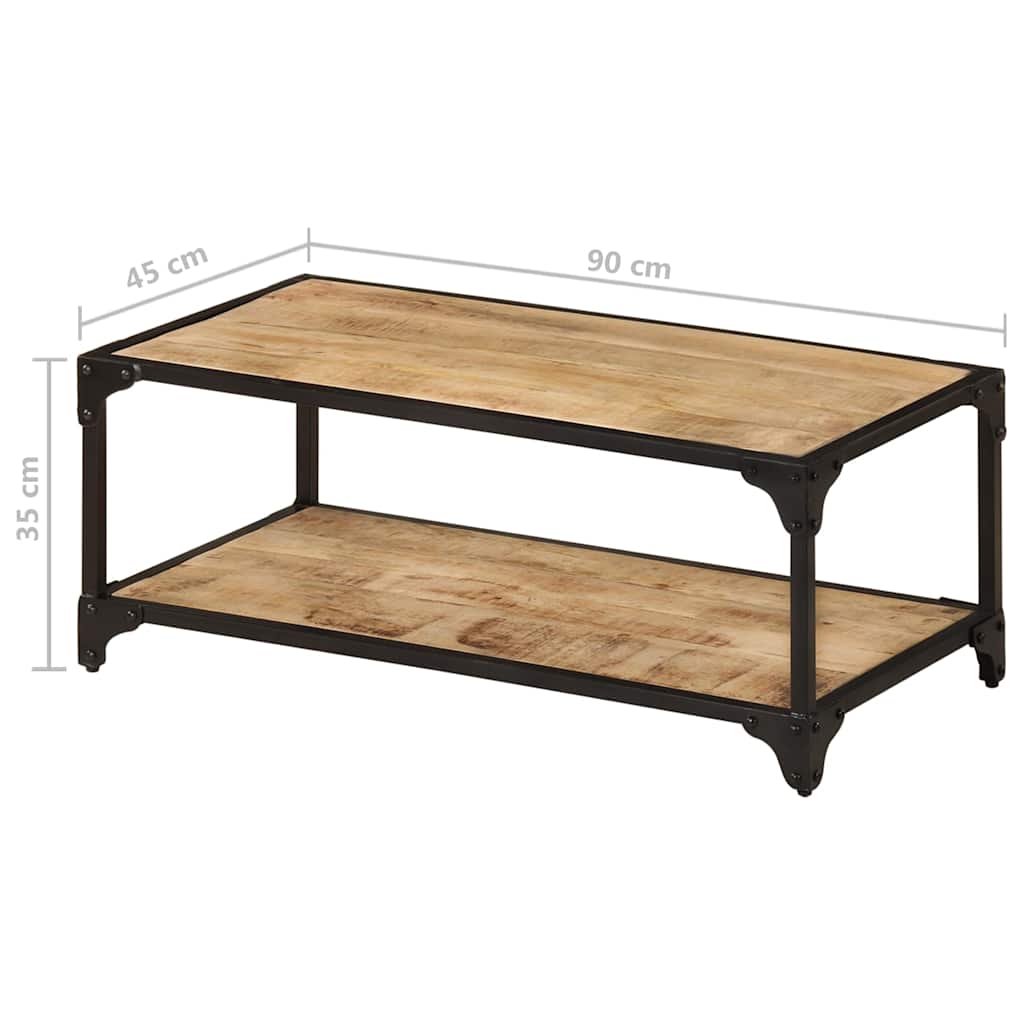 328265 vidaXL Coffee Table 90x45x35 cm Solid Rough Mango Wood