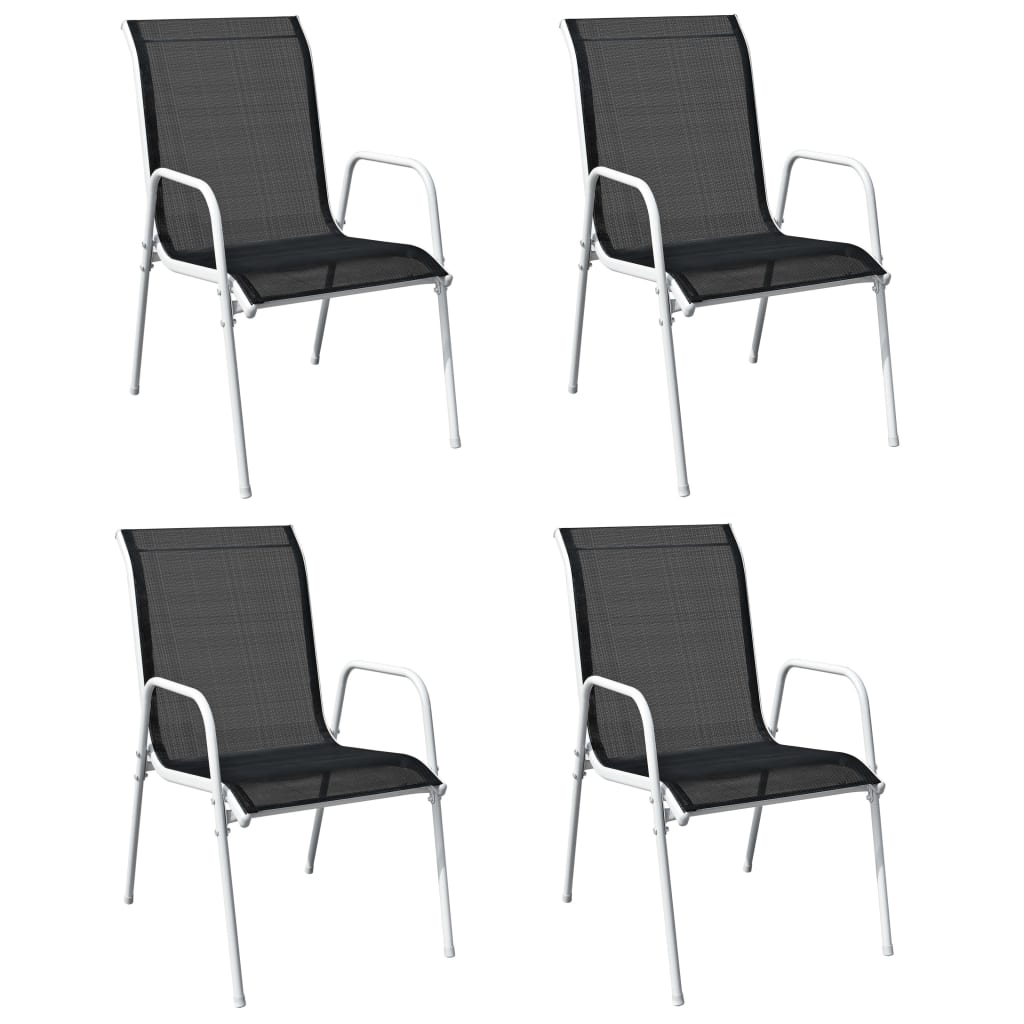 vidaXL 5 Piece Outdoor Dining Set Steel Black