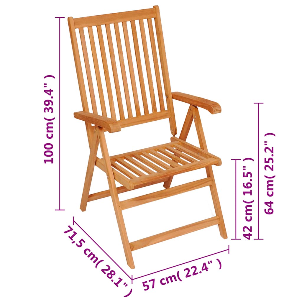 Garden Chair | Set of 8 | Teak | Solid Teak wood | Standard | Foldable