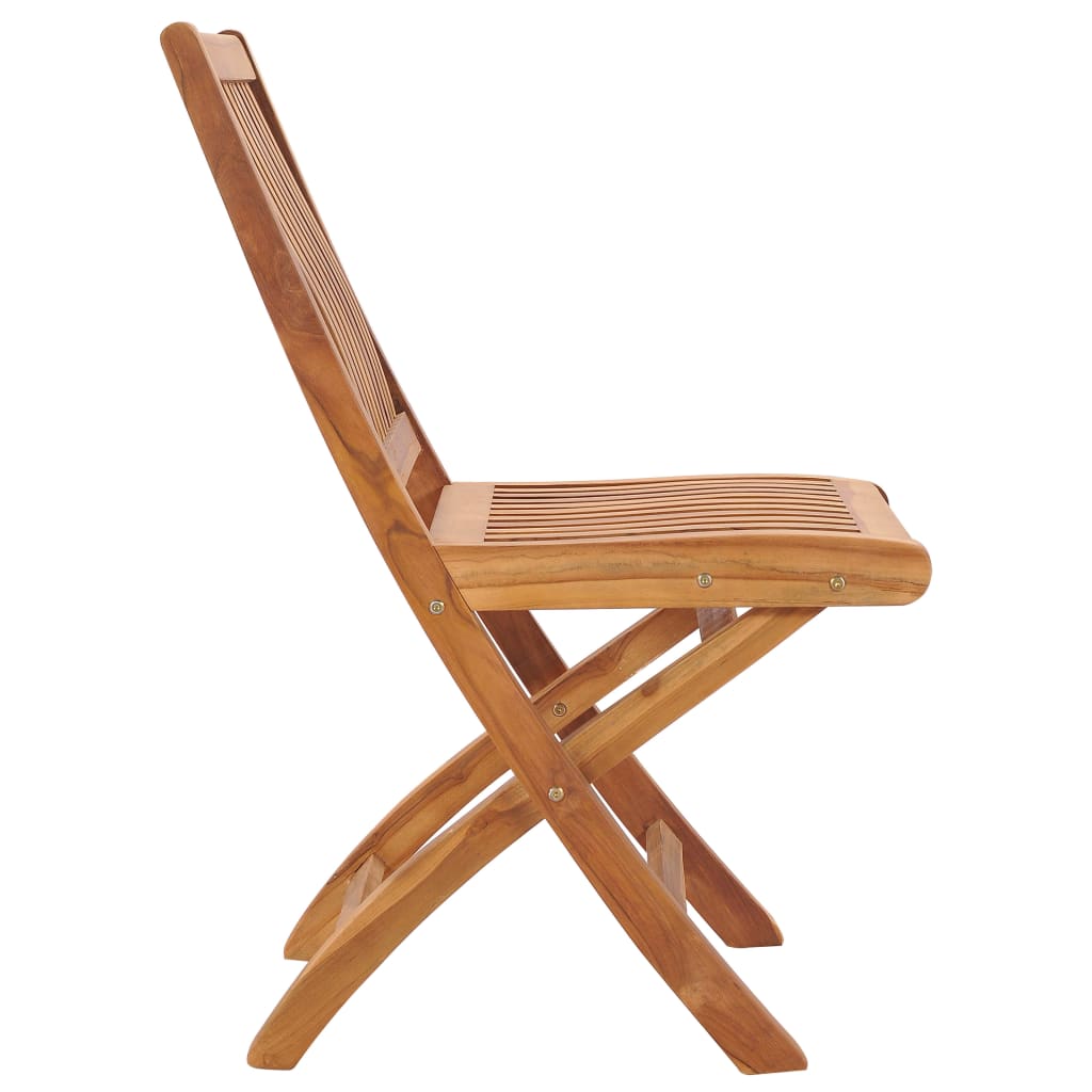 Garden Chair | Set of 8 | Brown | Solid Teak Wood | Standard | Foldable