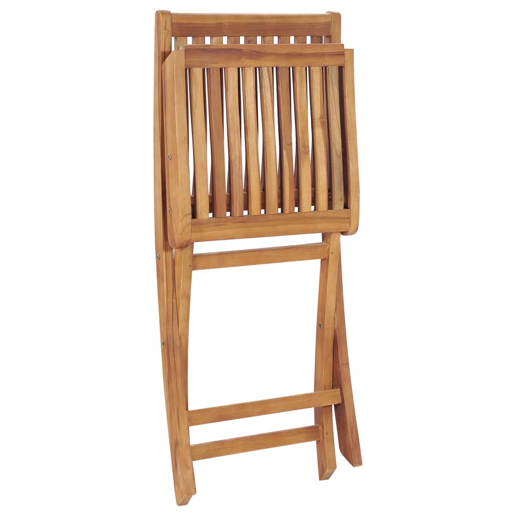 Garden Chair | Set of 8 | Brown | Solid Teak Wood | Standard | Foldable