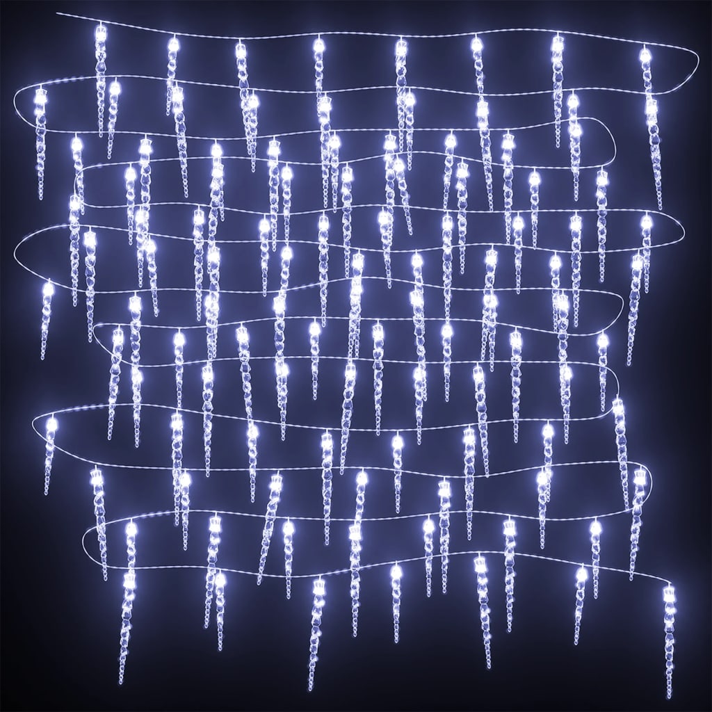 Noël Icicle Lights 40pcs Télécommande Acrylique Blanc Froid