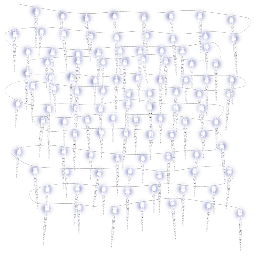 Christmas Icicle Lights 40pcs Cold White Acrylic Remote Control