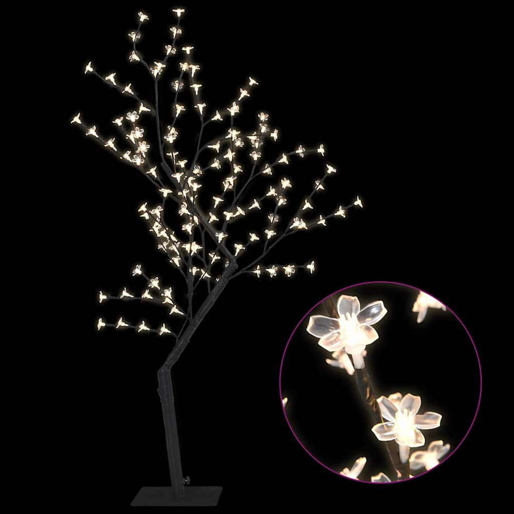 Christmas Tree 128 LEDs Warm White Light Cherry Blossom 120 cm