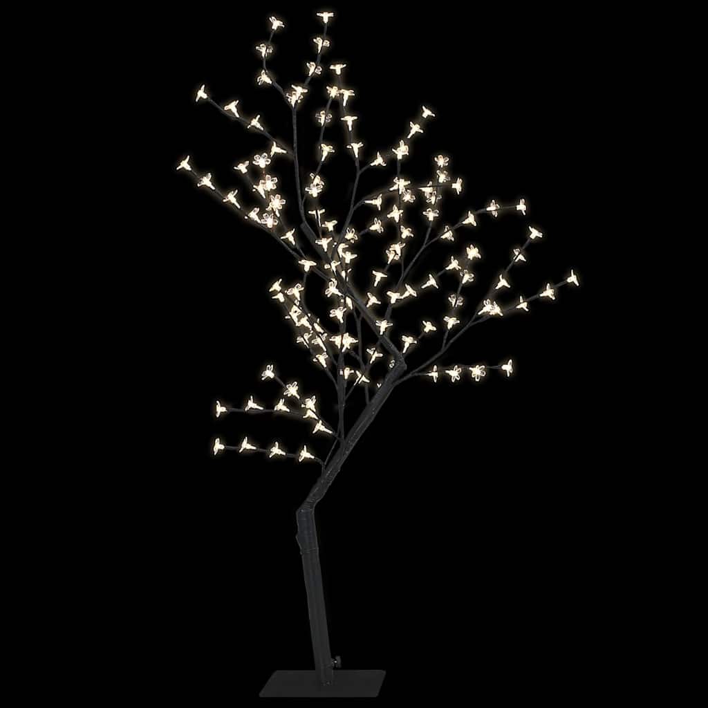 Christmas Tree 128 LEDs Warm White Light Cherry Blossom 120 cm