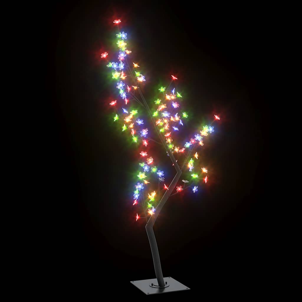Christmas Tree 128 LEDs Colourful Light Cherry Blossom 120 cm