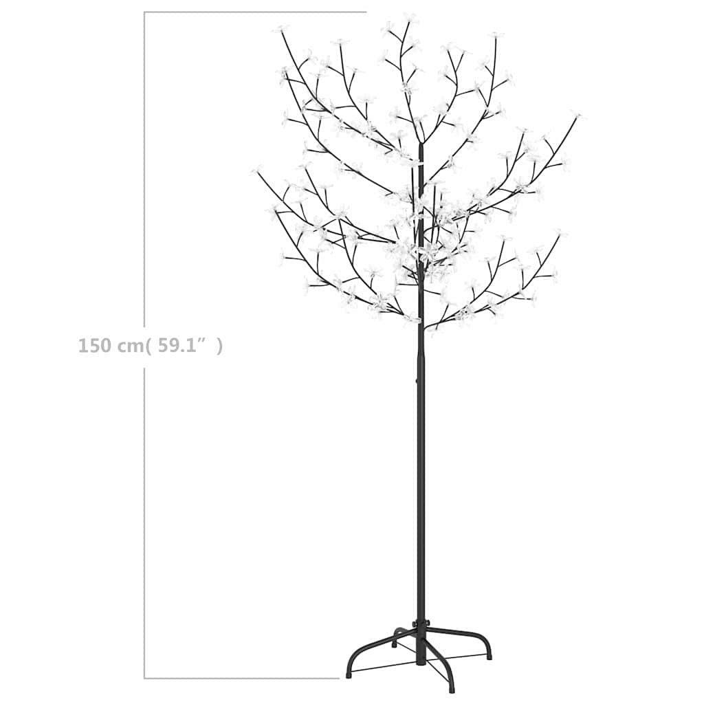 Christmas Tree 120 LEDs Warm White Light Cherry Blossom 150 cm