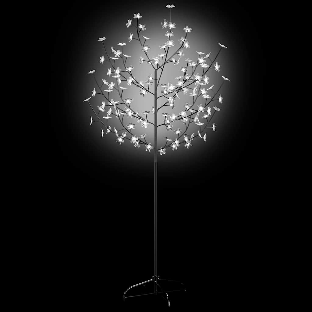Christmas Tree 120 LEDs Cold White Light Cherry Blossom 150 cm