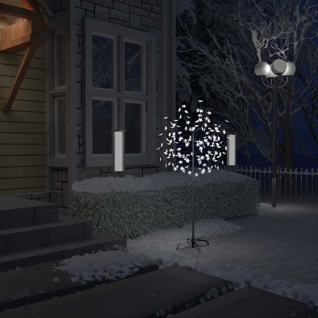 Christmas Tree 120 LEDs Cold White Light Cherry Blossom 150 cm