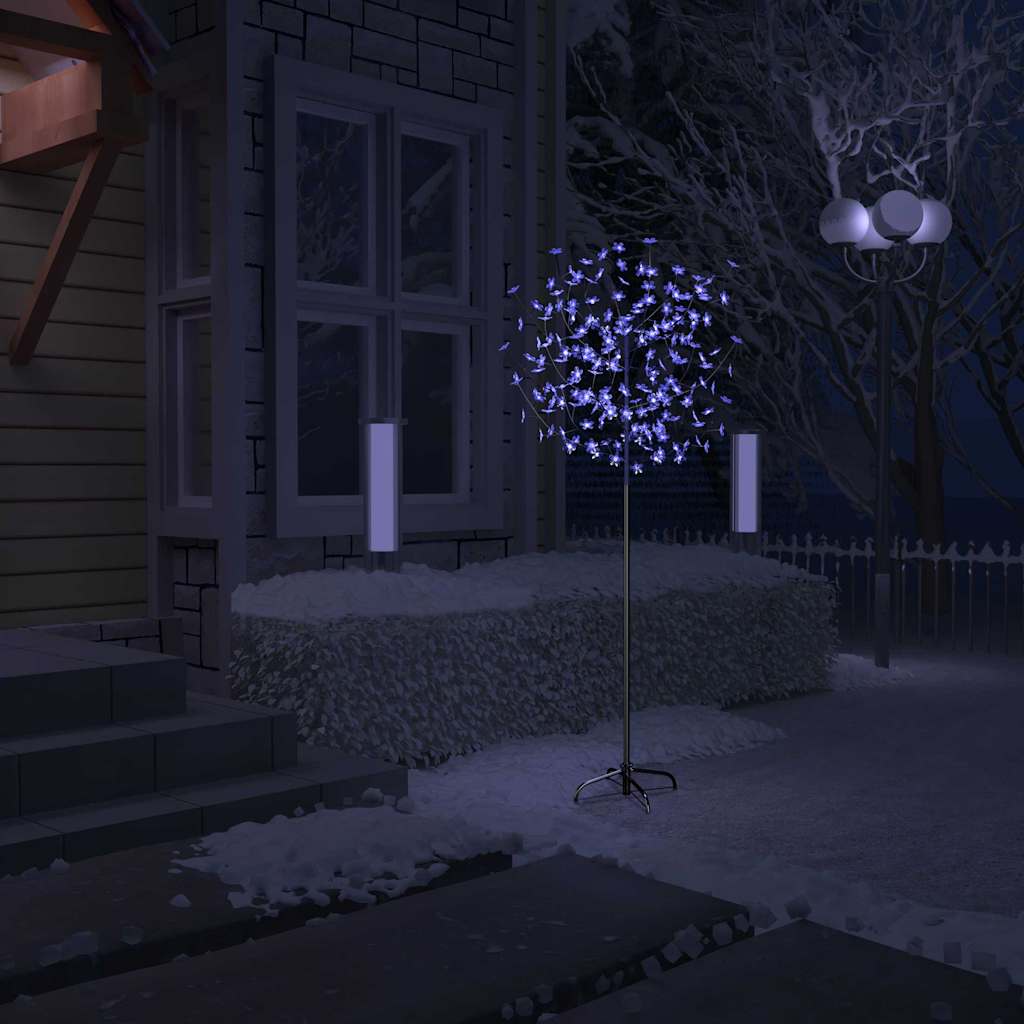 Christmas Tree 200 LEDs Blue White Light Cherry Blossom 180 cm