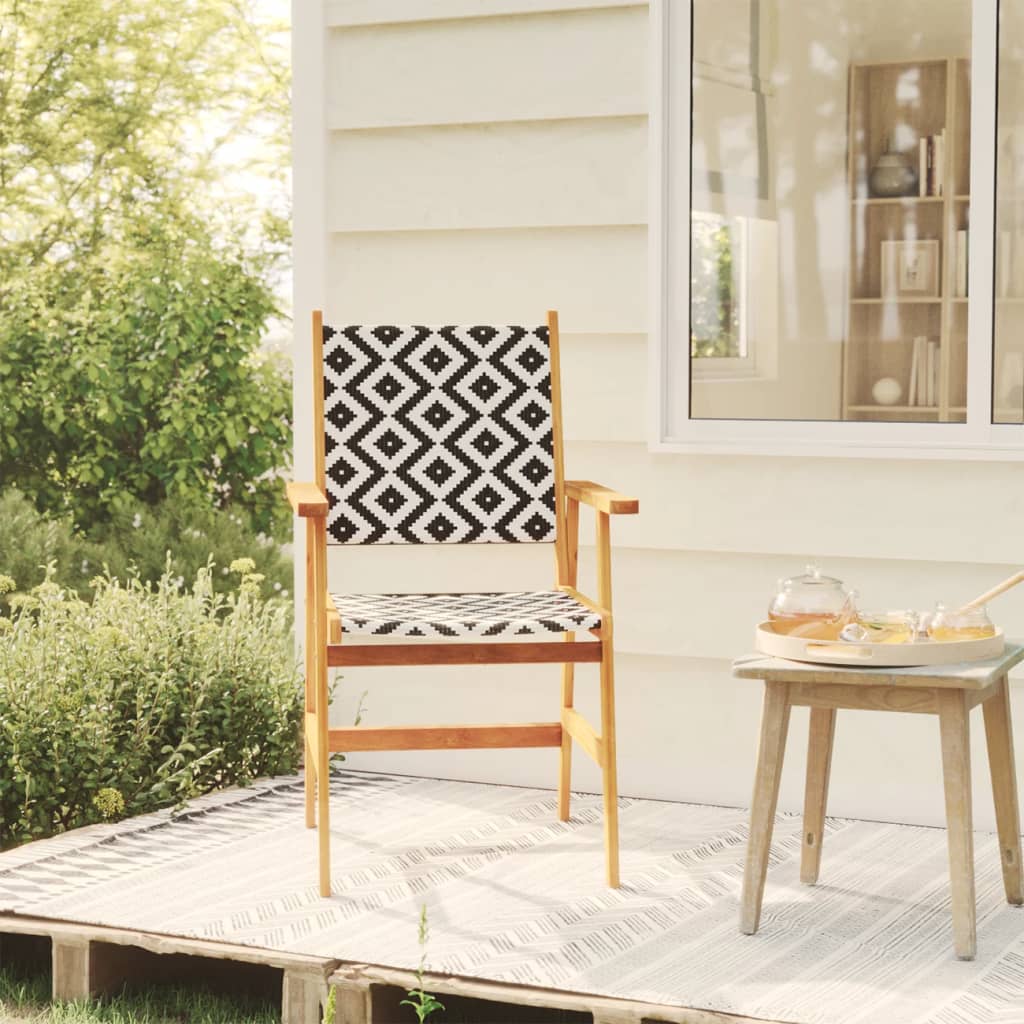 Garden Chair | Set of 2 | Brown, Black, White